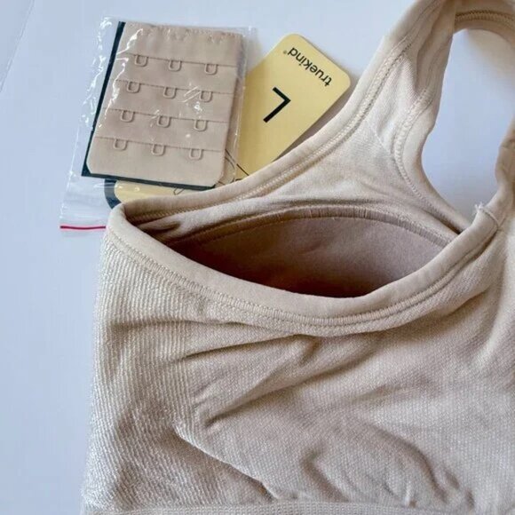 NWT Truekind Daily Comfort Wirefree Shaper Bra Chai Size Large L NEW - Picture 4 of 8